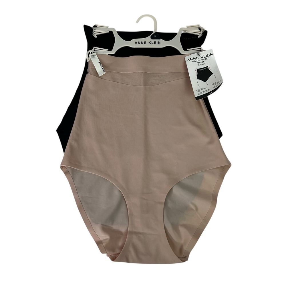 Anne Klein Women’s High-Waisted Brief Sz Medium Pkg/2 Multi Colors Tummy Control